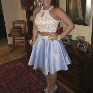 2 Piece Blush Homecoming Dress